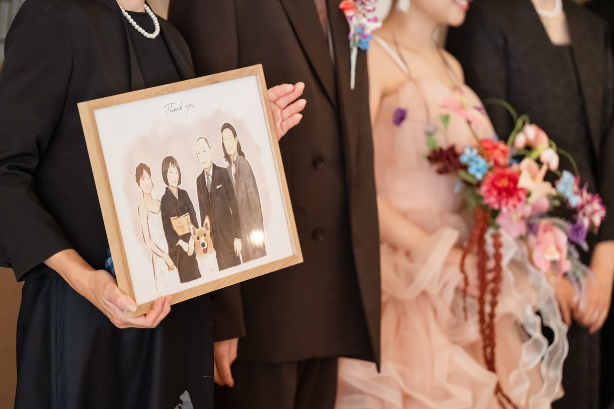 結婚式の似顔絵、両親贈呈品イラスト描きます シンプルでおしゃれ可愛いウェディングイラスト♡両親贈呈品にも イメージ10