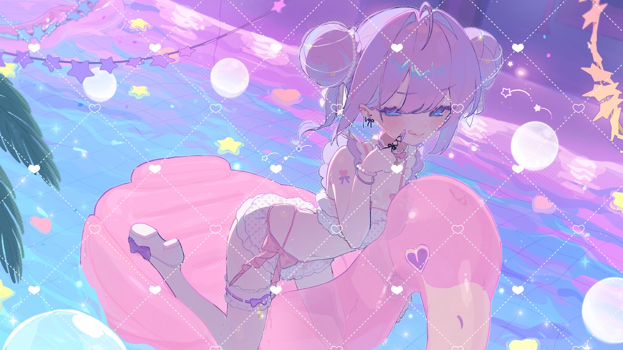 背景、表情差分付きおまかせイラスト制作します 人物＋表情差分1種＋背景付きの1枚絵を制作いたします。 イメージ1