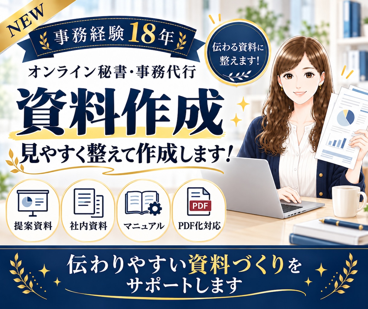 事務歴18年！見やすい資料を丁寧に作成します ✨NEW✨提案資料・社内資料・マニュアル｜PDF化OK イメージ1