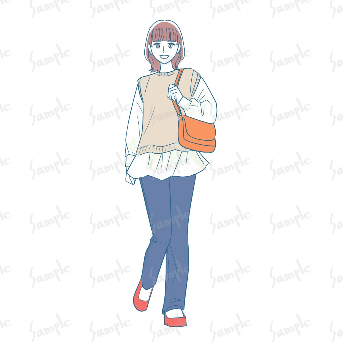 清潔感のある人物を頭身高めで描きます 漫画風の綺麗めな絵柄です。美容やファッション系に。最短2日。 イメージ5