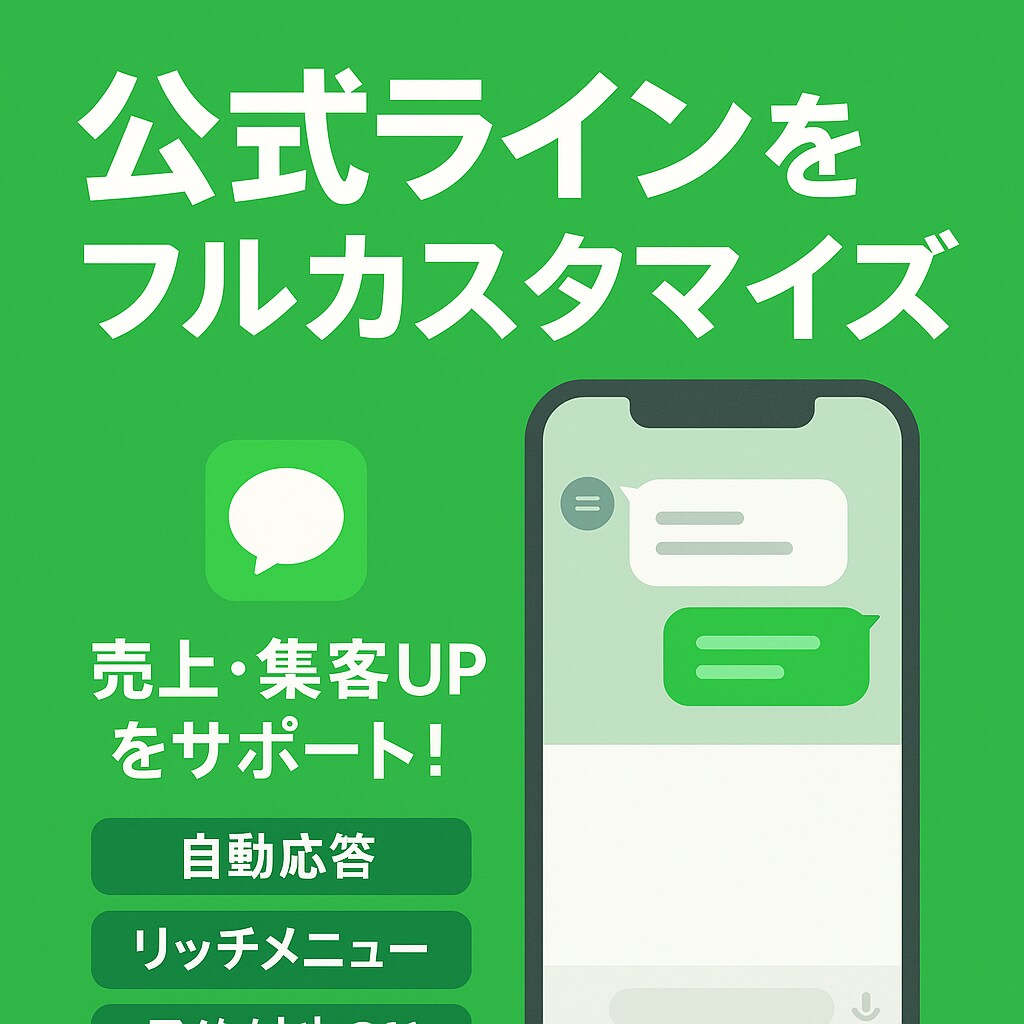 LINE公式アカウントをフルカスタマイズいたします 独自システム構築で細かい設定まで思い通りにカスタマイズ イメージ1