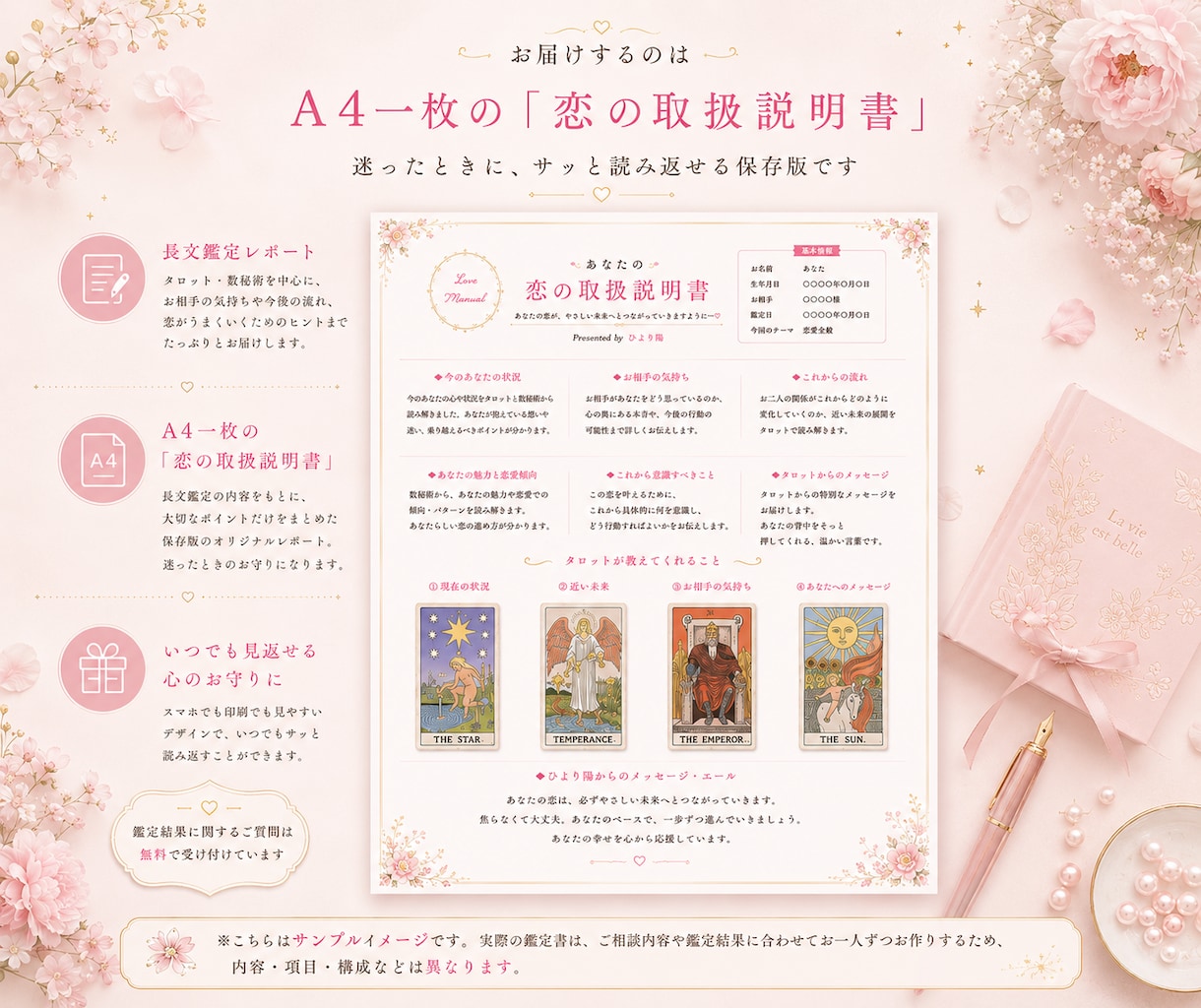 恋を叶える答えが分かる♡恋の取扱説明書を届けします 彼の気持ち・この恋の未来・今どうすればいい？を鑑定 イメージ2