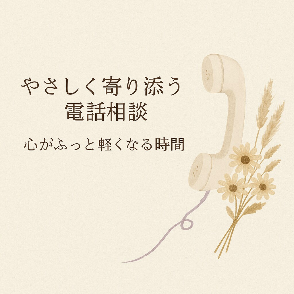 安心できる声で、あなたの気持ちを受け止めます 【まずはお試し♪】やさしく寄り添う電話相談 イメージ1