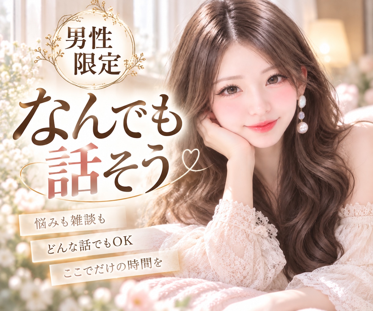 今日くらい甘えていいんだよ？あなたに寄り添います 愚痴も恋バナも秘密の話も、ふたりだけで話そう♡ イメージ1