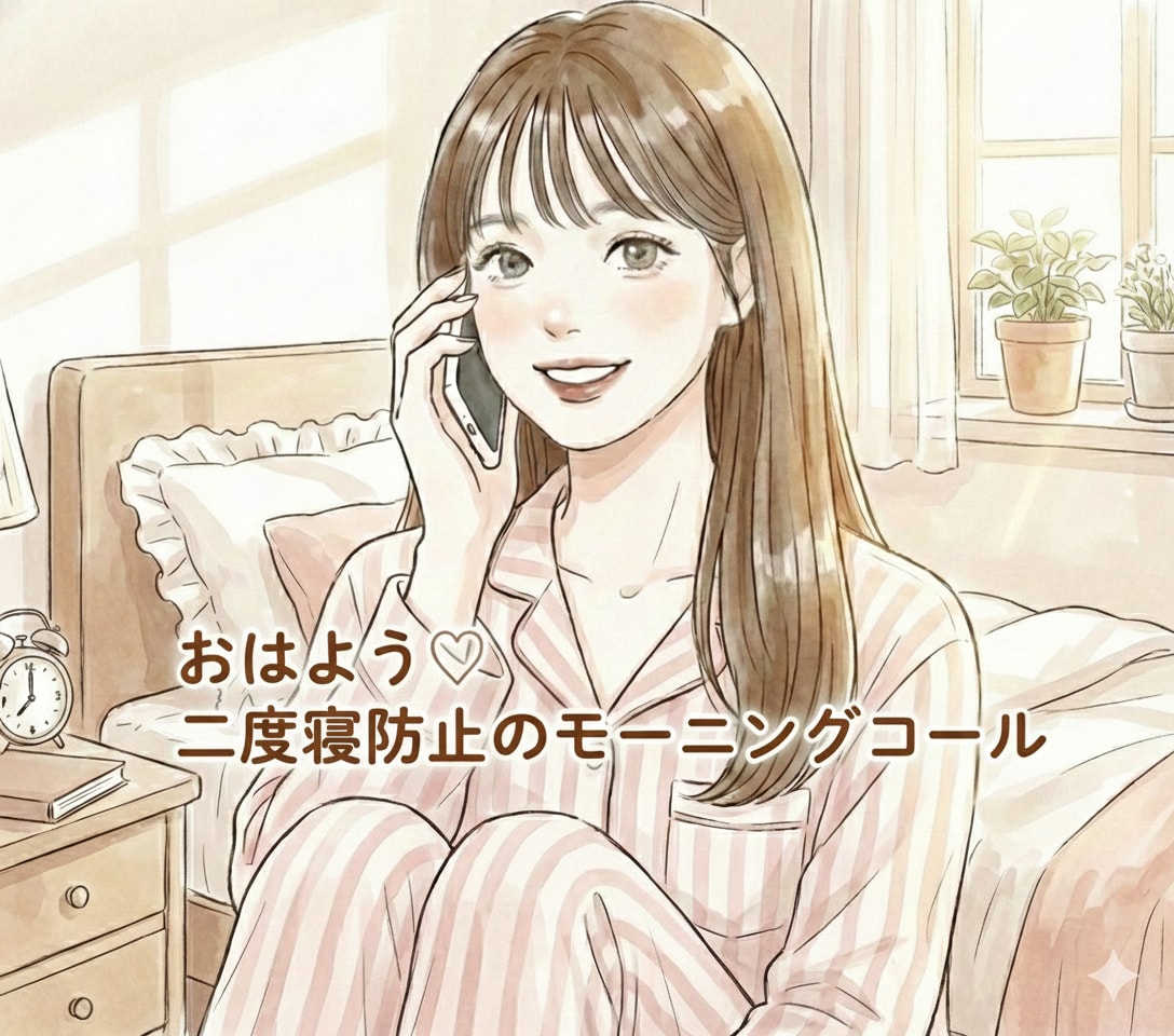 予約制♡二度寝防止モーニングコールします 一人じゃ起きれない朝、ベッドから出るまで声でサポートします イメージ1