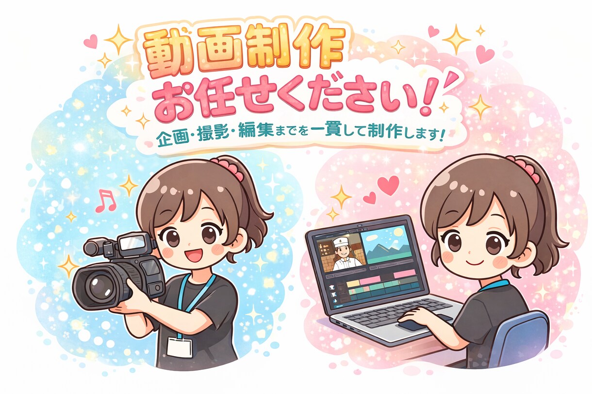 テレビ制作経験者が動画制作します テレビクオリティの動画制作ならお任せください！ イメージ1