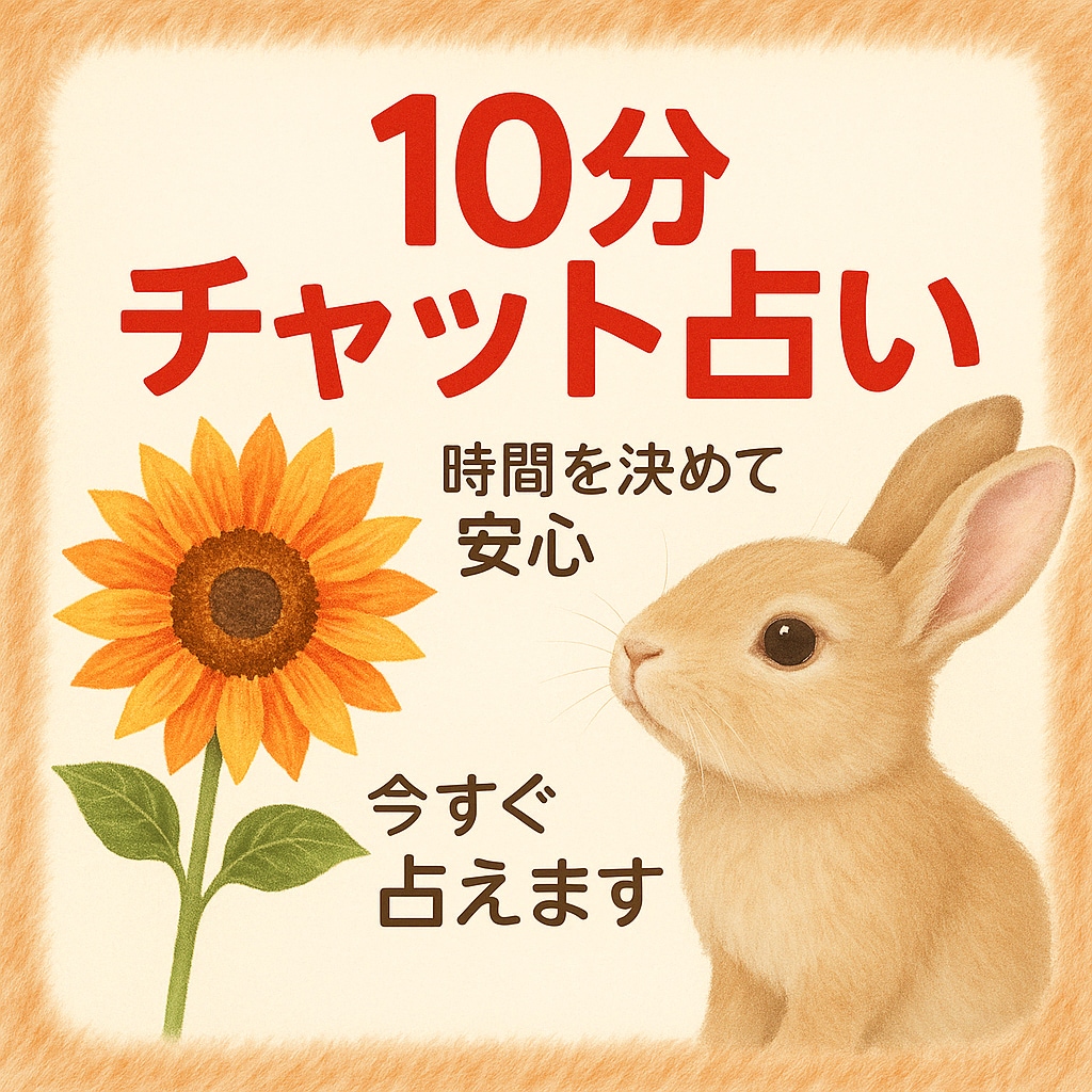チャット★時間を決めて10分〜占います 声が出せなくても大丈夫  さくっと占います。モヤモヤ解消 イメージ1