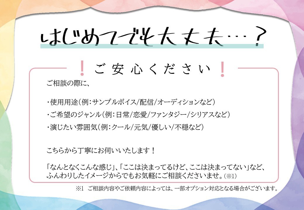 サンプルボイスの台詞書きます あなただけのサンプルボイス脚本作りませんか？ イメージ4