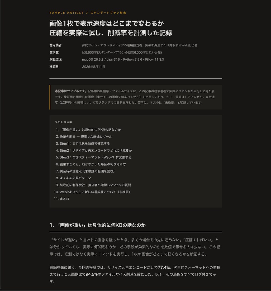 AI・技術系の記事を、検証済みの内容で執筆します 調べただけで書かず、実際に動かしてから執筆します イメージ6
