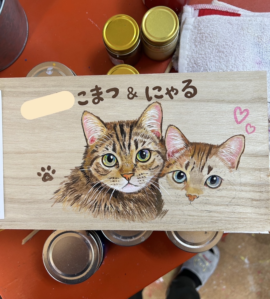 オリジナル 木製表札 ペットイラスト製作します 可愛いペットの表札を手描きで味のある物に仕上げます イメージ8