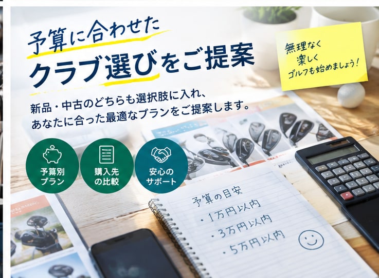 初心者ゴルファーのクラブ選びをお手伝いします 予算に合うクラブ選びを初心者目線でサポート イメージ4