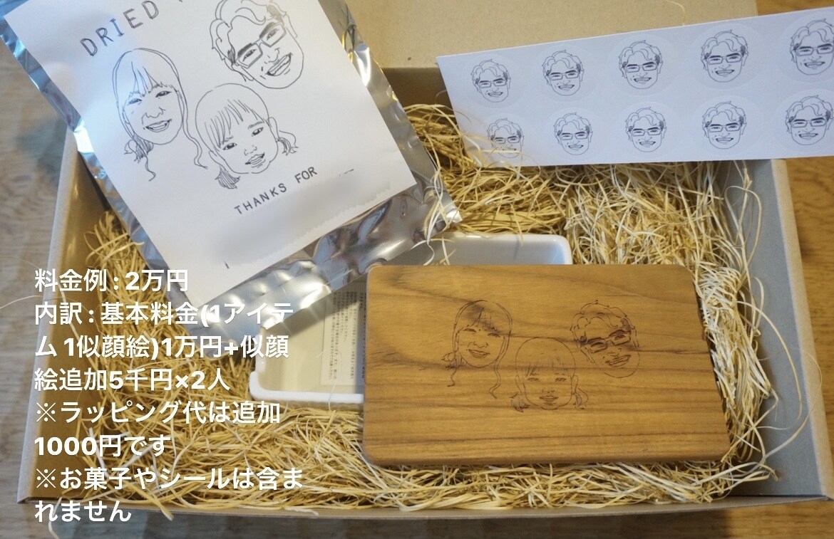 おしゃれな似顔絵グッズを作ります 結婚式引き出物や、還暦祝い、喜寿祝いにいかがでしょうか イメージ9