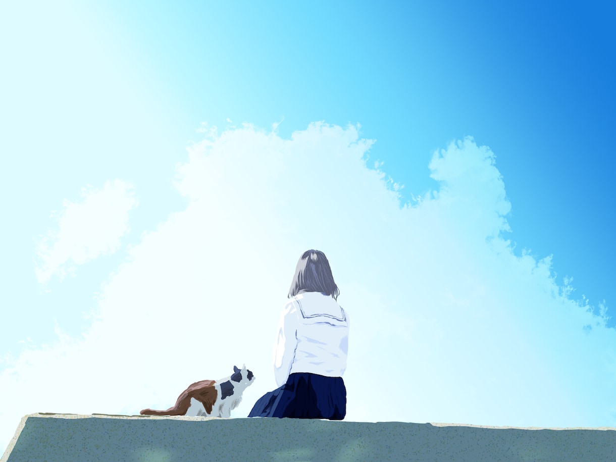 青い空、白い雲を主体とした、風景イラストを描きます 青春のひと夏をさわやかな一時を創ります。 イメージ1