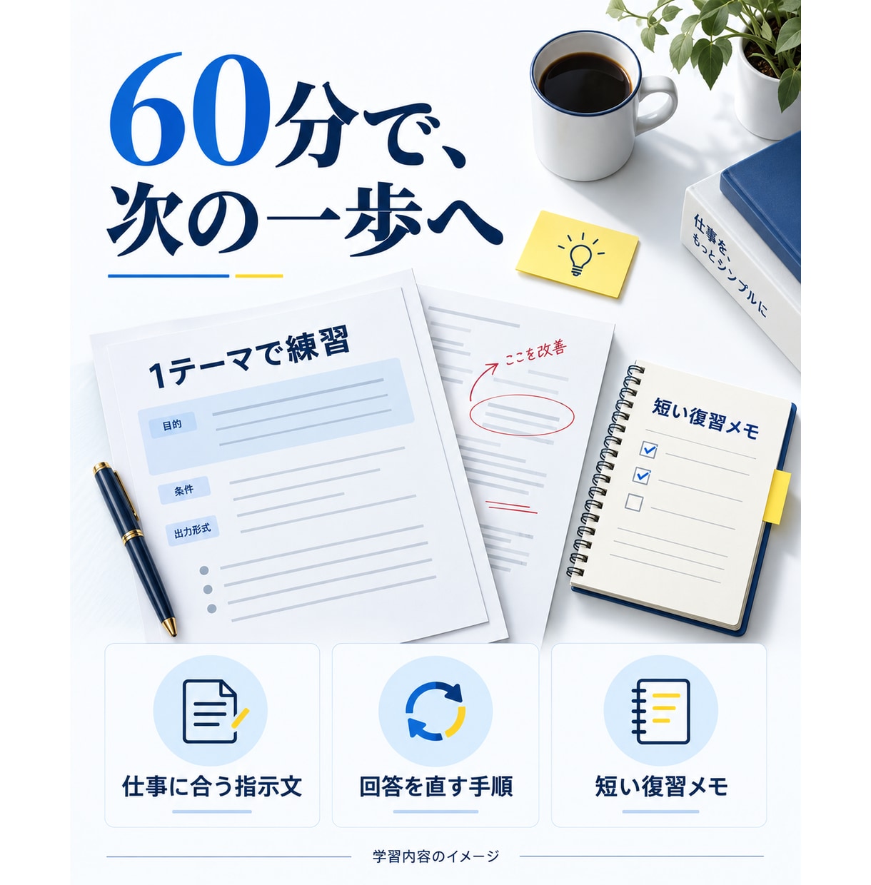 Geminiの仕事活用を60分で個別に教えます 初心者向け｜試す・直す・使い回す。指示文と復習メモ付き イメージ2