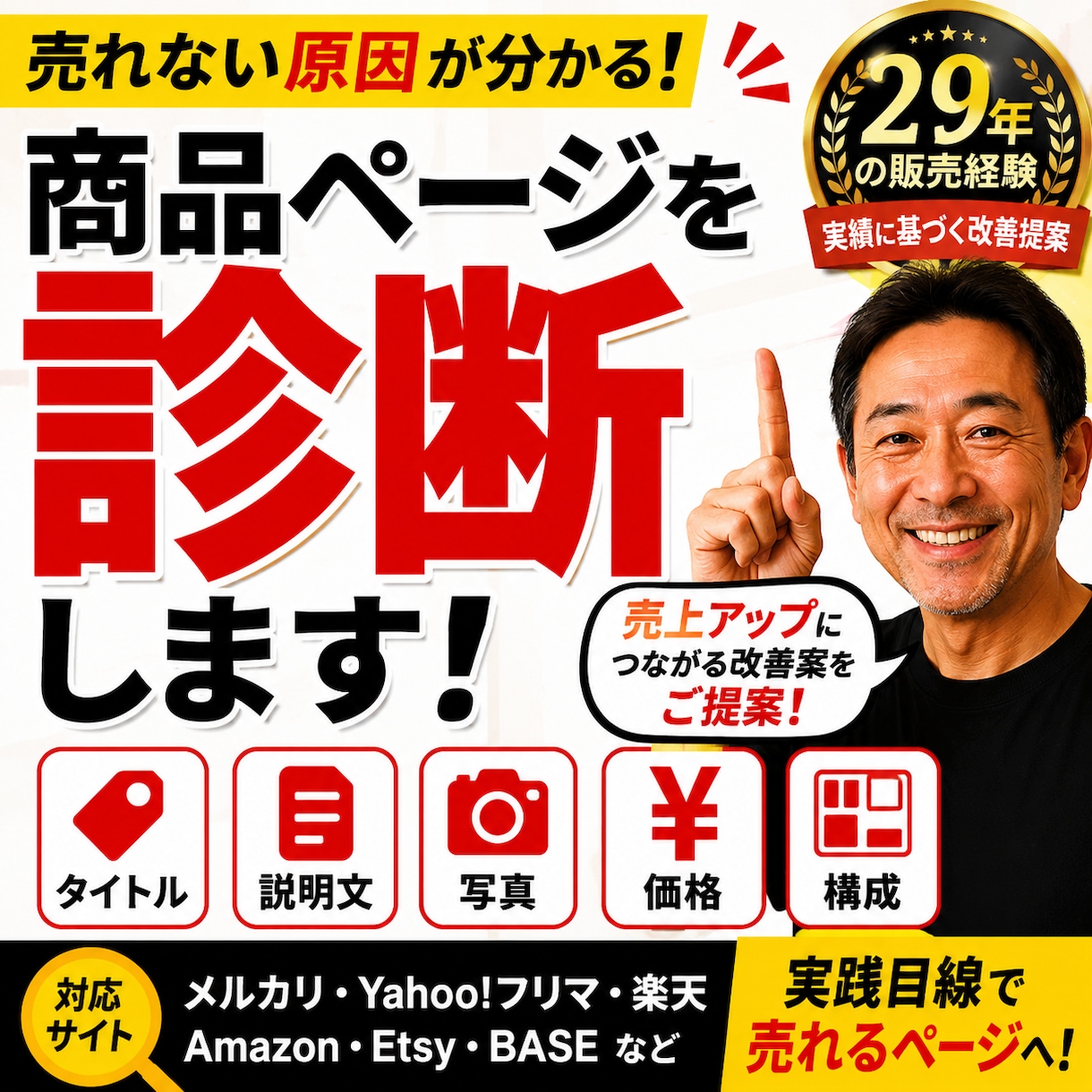 29年の経験で売れない原因を診断します 売れる改善案を実践目線でご提案します イメージ1