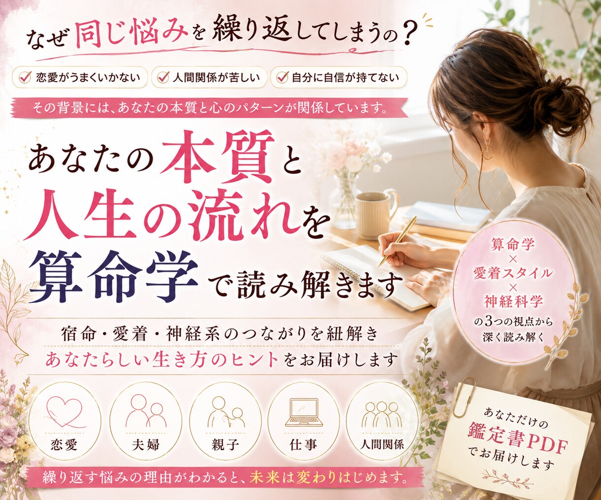 あなたの本質と人生の流れを算命学で読み解きます 恋愛・夫婦・親子・仕事の悩みの背景を読み解きます イメージ1
