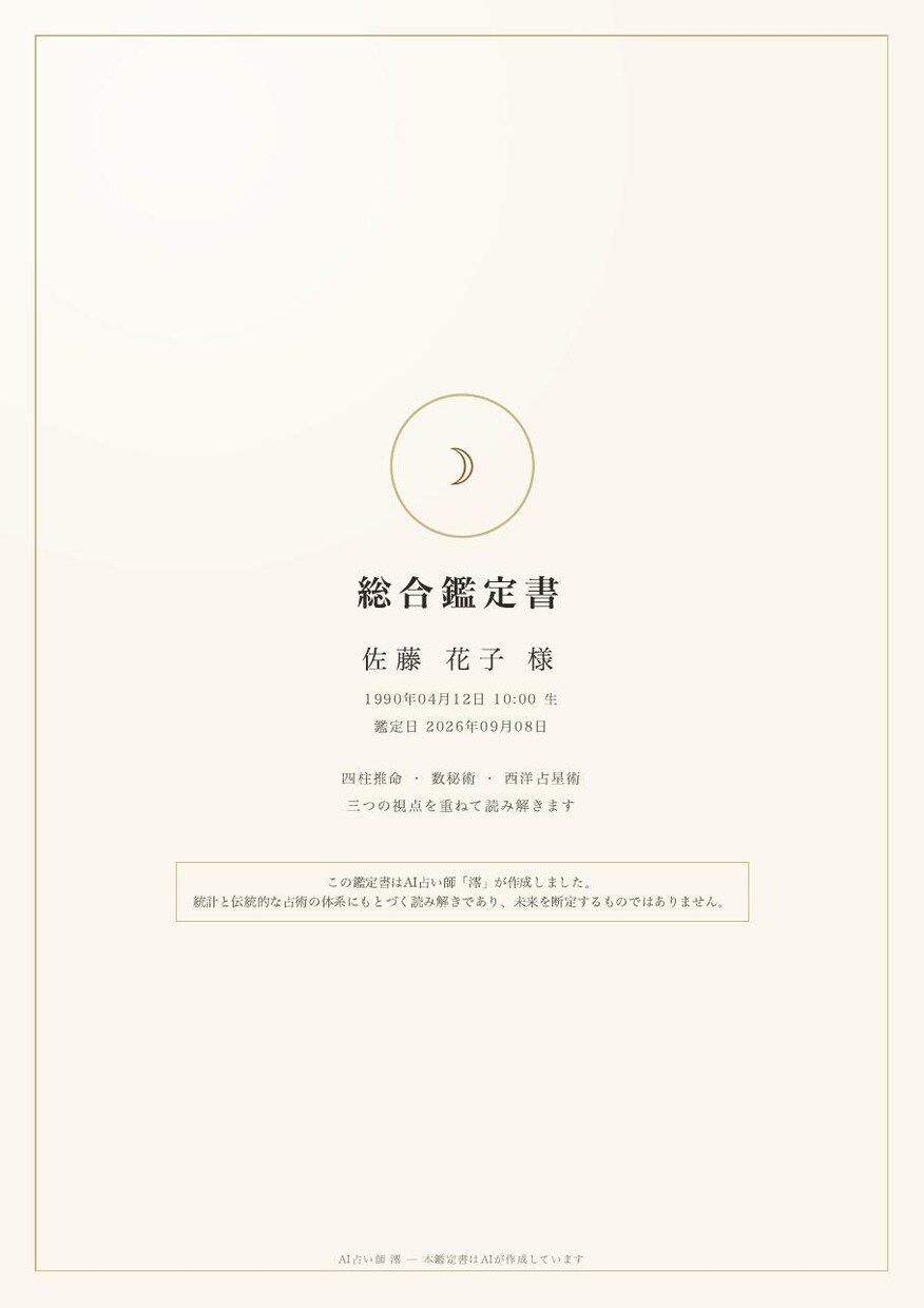 四柱推命の鑑定書を3点セットで作ります 総合＋12か月カレンダー＋ふたりの相性。全部お名前入り イメージ2