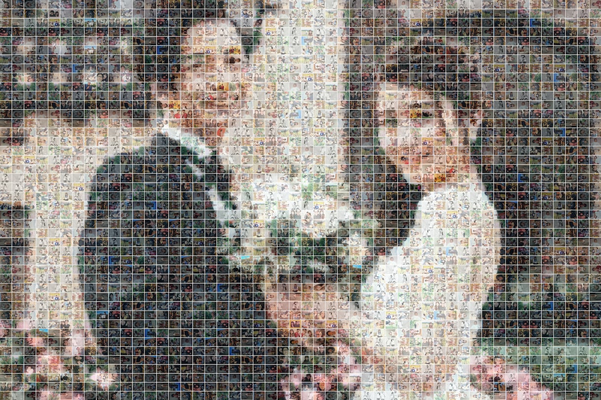 ワンランク上のモザイクアートを写真から作成します ウェルカムボード、記念品やTシャツ等のデザイン、プレゼントに イメージ1