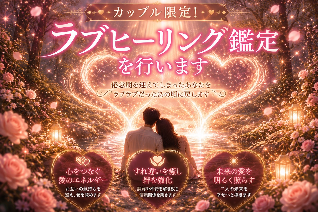 カップル限定！ラブヒーリング鑑定を行います 倦怠期を迎えてしまったあなたをラブラブだったあの頃に戻します イメージ1