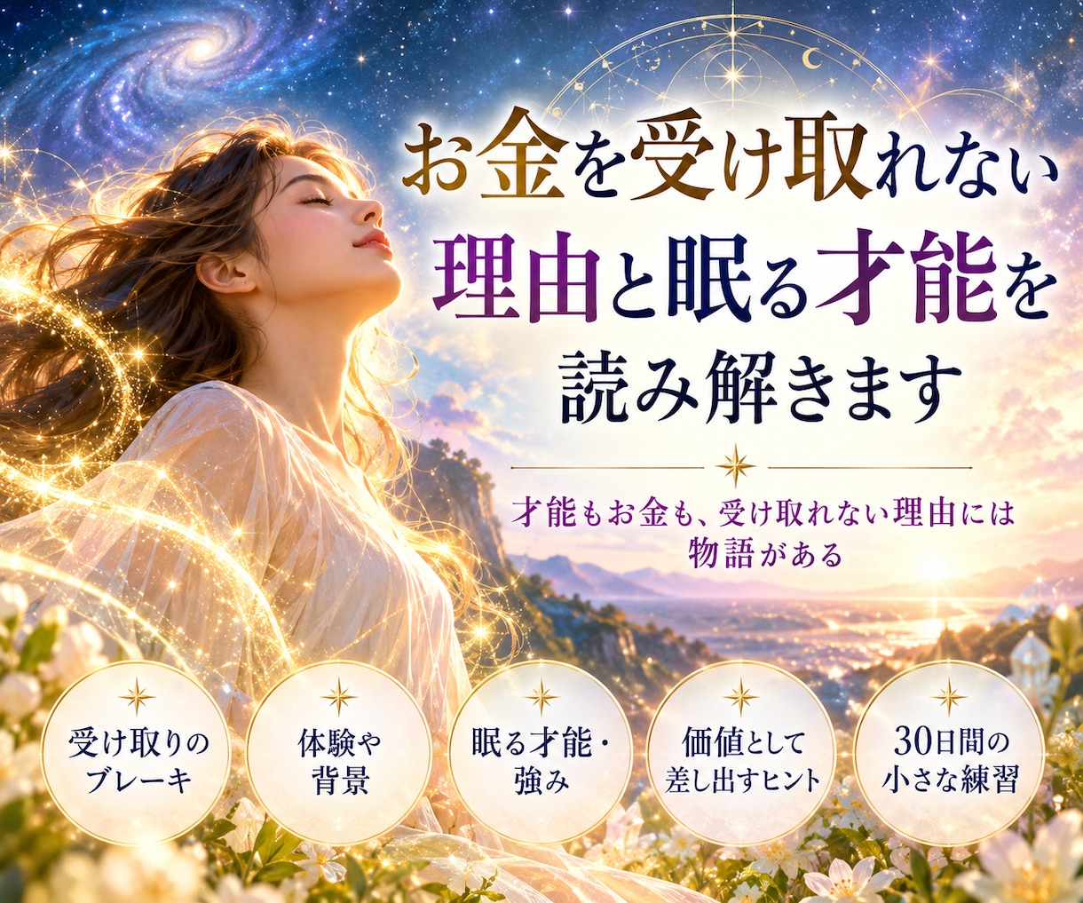 お金を受け取れない理由と眠る才能を読み解きます 才能もお金も、受け取れない理由には物語がある イメージ1