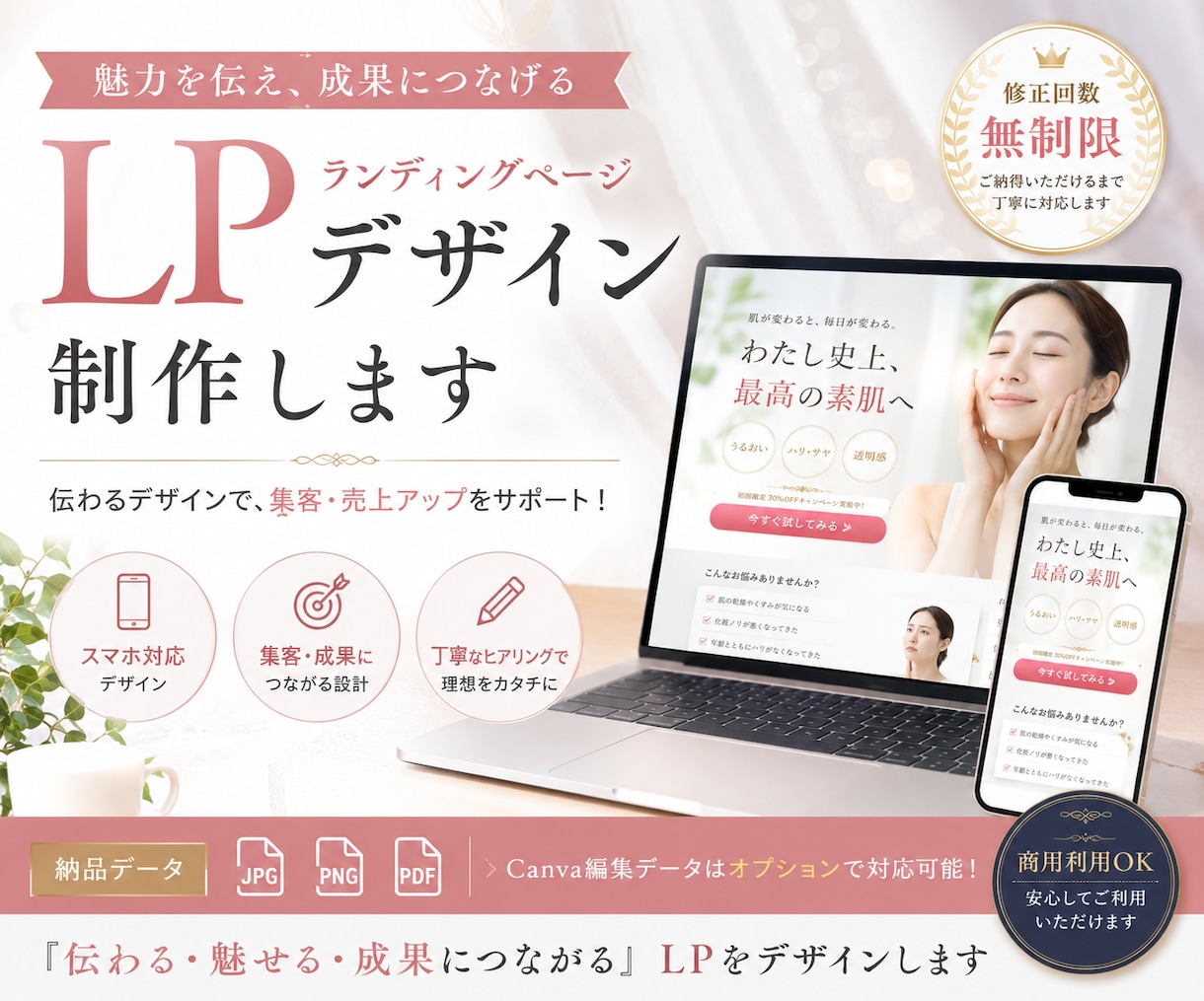 魅力を伝え成果につながるLPデザイン制作します 想いをカタチにするLPデザイン制作！ イメージ1