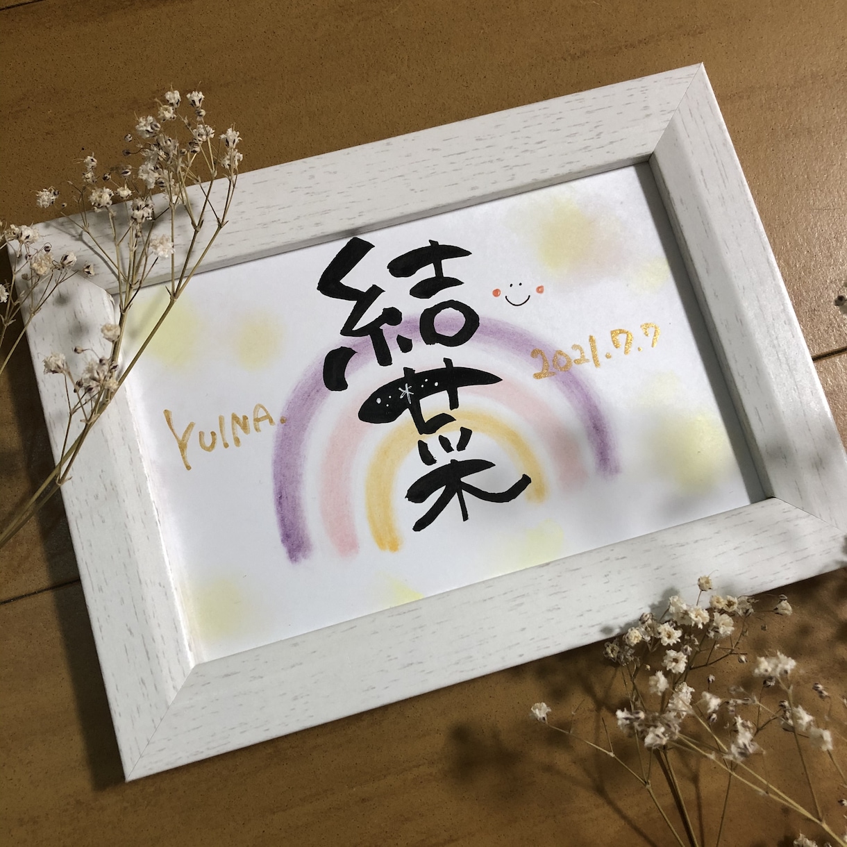 ハガキサイズ命名紙♡インテリア贈り物に喜ばれます 贈った方も贈られた方も笑顔になる特別な1枚お届けします イメージ5