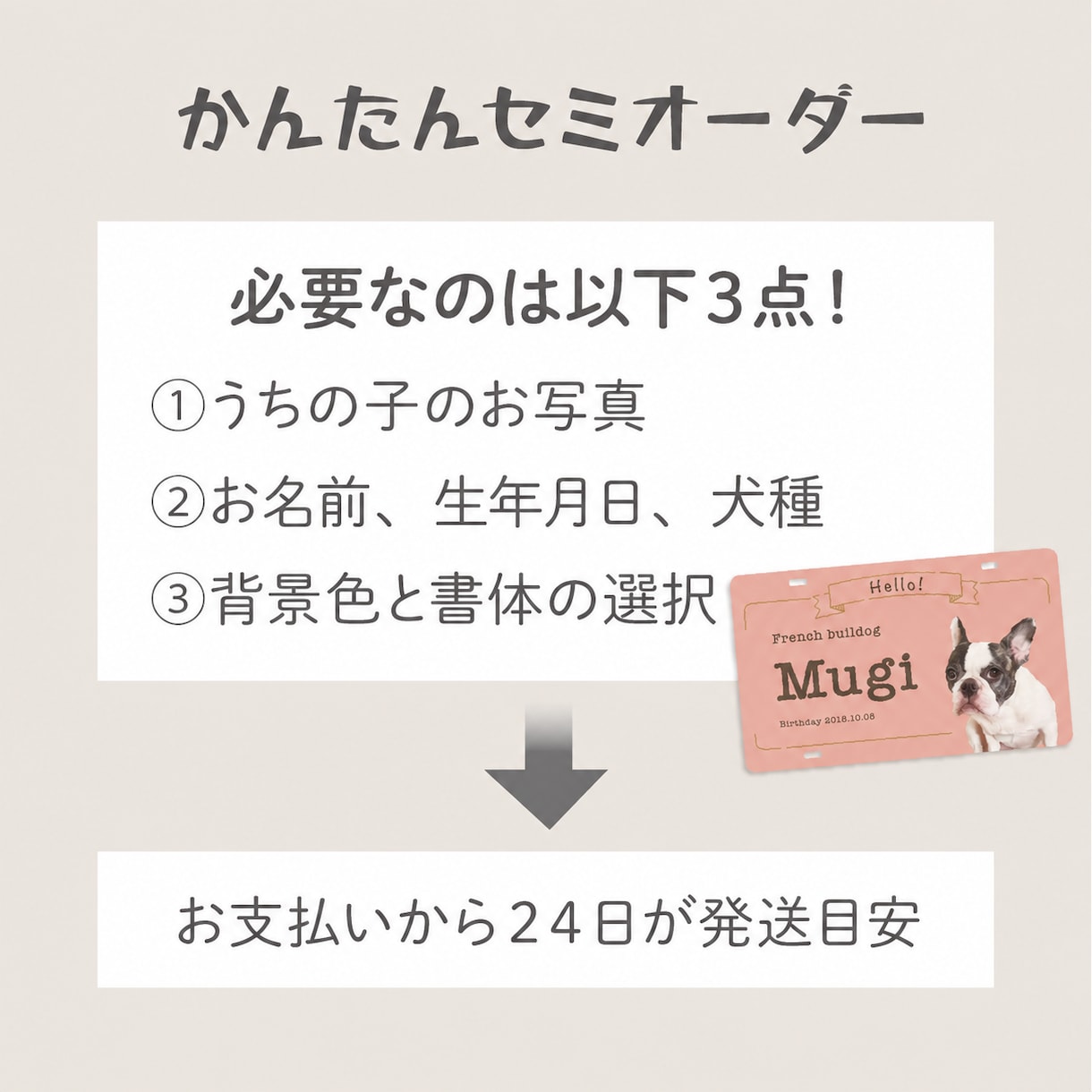 写真入りペットのカート用ネームプレートを作成します イベントが楽しくなる！デザイナーの高品質セミオーダー送料込 イメージ2