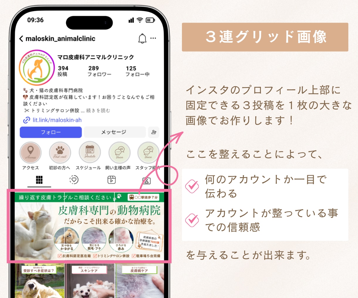 インスタ固定投稿でプロフィールが整う画像作ります サービスの魅力が伝わる投稿デザインを制作します イメージ3