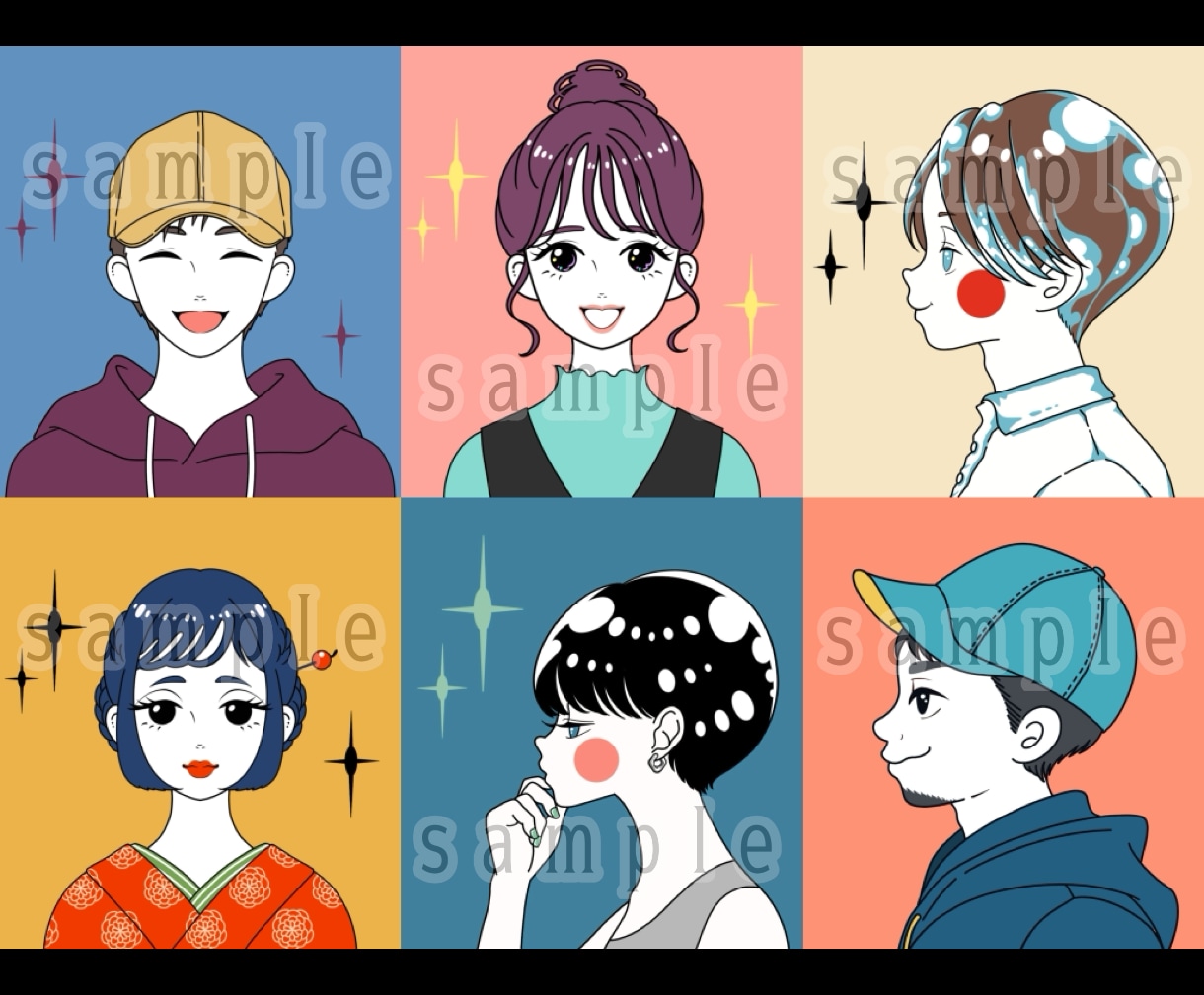 印象に残る◎レトロポップなアイコン描きます 目立つカラー！レトロなタッチと色合いで個性的なイラスト！ イメージ8