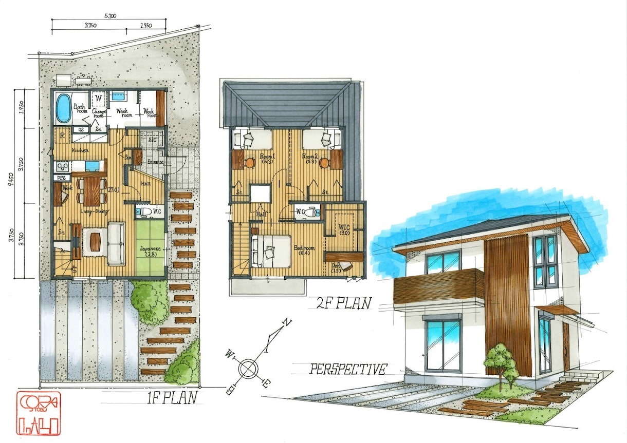 建築士が描く！新築住宅の手描きパース等を提供します 新築祝いに最適！世界に一つだけの“建築士の描く暖かさ”を。 イメージ3