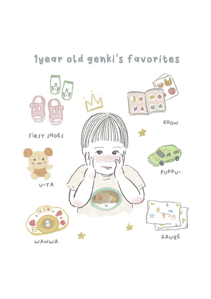 子どもの似顔絵とお気に入りのおもちゃを書きます 今だけの大切な思い出をぎゅっと1枚に詰め込みます イメージ10