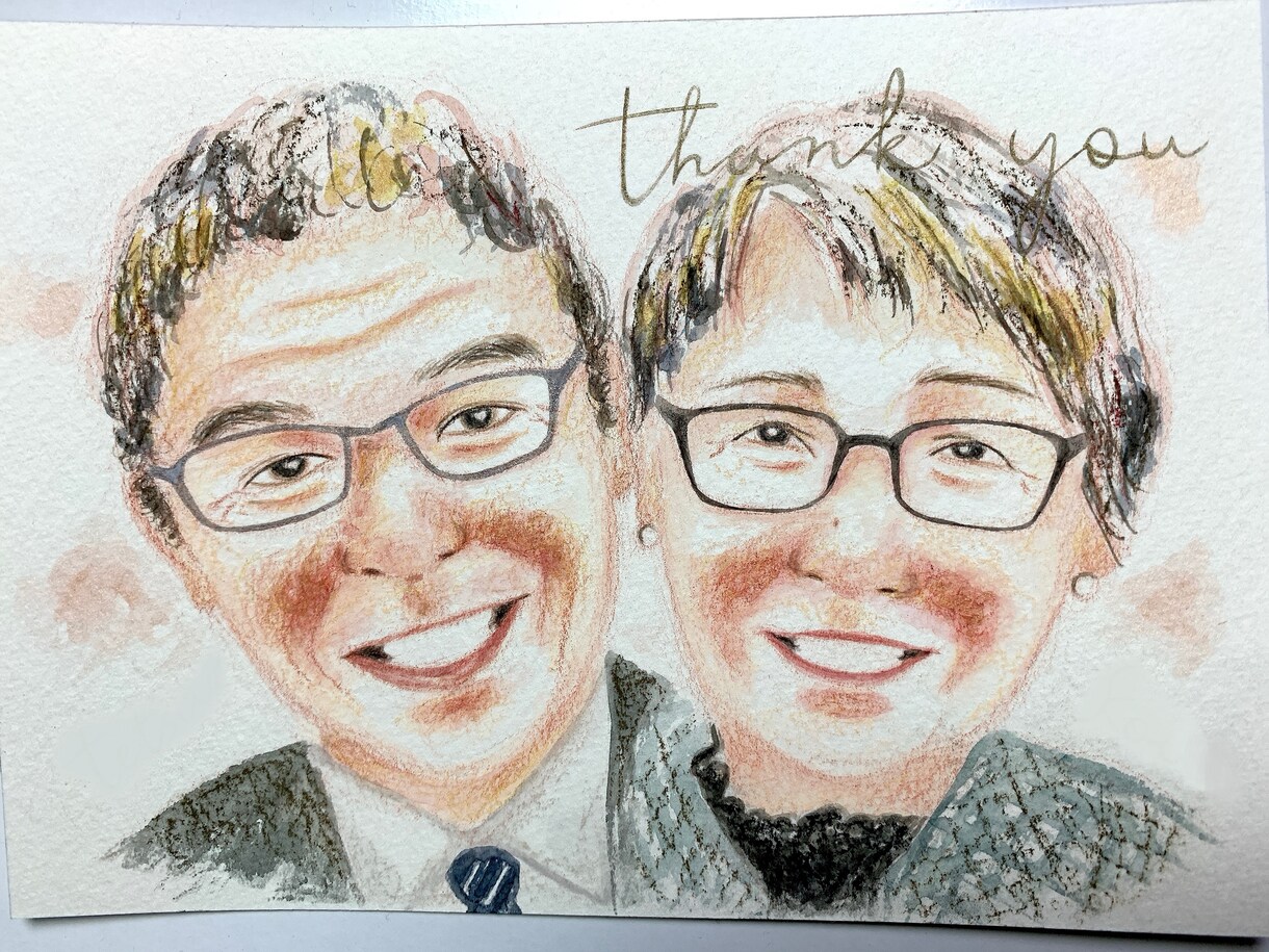 プレゼントや記念日に心温まる似顔絵描きます 笑顔から滲み出る温かさを絵で表現します！ イメージ1