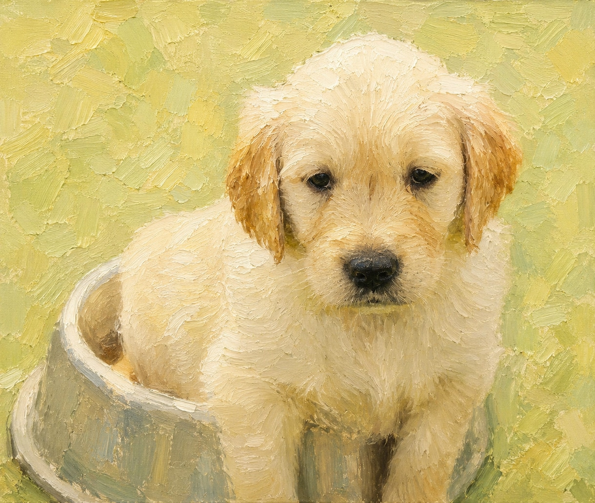 あなたの大切な家族であるペットを飾れる絵にします 大切なペットの世界に一つのキャンバスアート イメージ2
