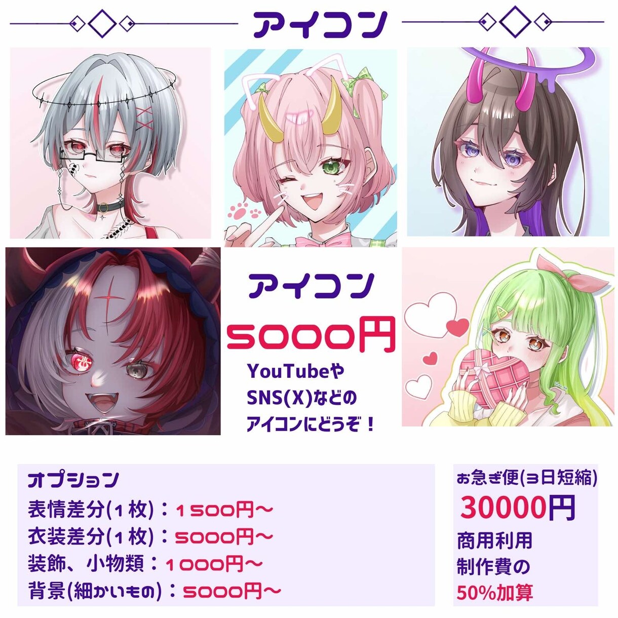 スピード納品で最短3日！可愛いイラスト制作します 選べる4種のプラン！商用利用やグッズ使用なども出来ます！ イメージ4