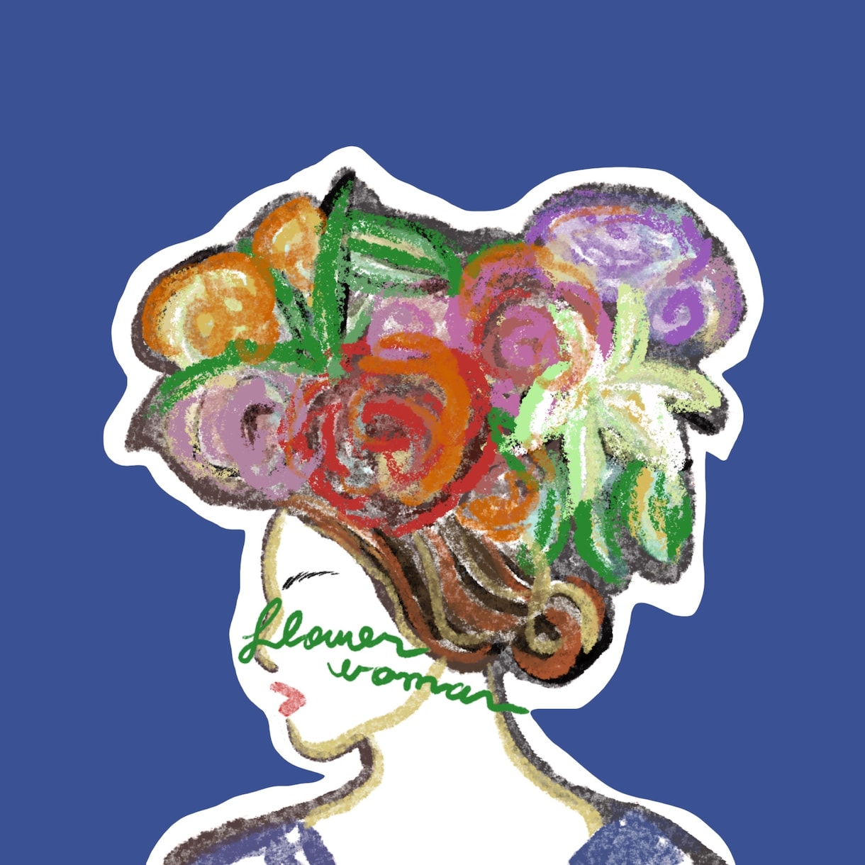 商用可！花をミックスしたおしゃれな人物像描きます 予算交渉可♡誕生花や好きな花でアイコンや挿絵やPR名刺にも！ イメージ2