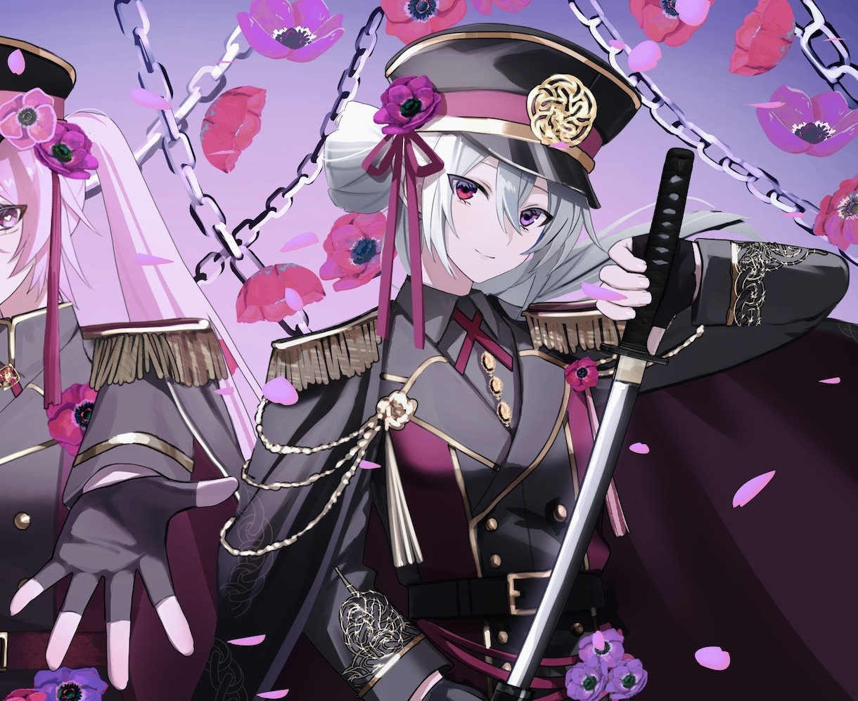短納期可！一枚絵・立ち絵・歌ってみた絵作成します 歌ってみた・ボカロ、Vtuber、TRPG、記念絵等！商用可 イメージ4