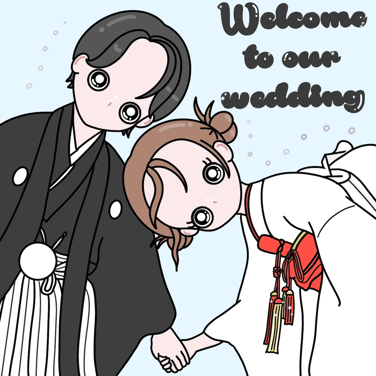 ウェルカムボード.席札.タグ結婚式イラスト描きます 修正無制限◎2人らしさをポップで可愛いイラストにします！ イメージ10