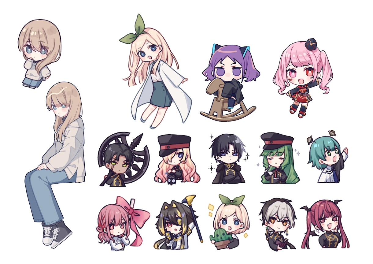 スピード納品！個性的で可愛いミニキャラ描きます 柔らかくて可愛いミニキャラを安価でご案内！ イメージ5