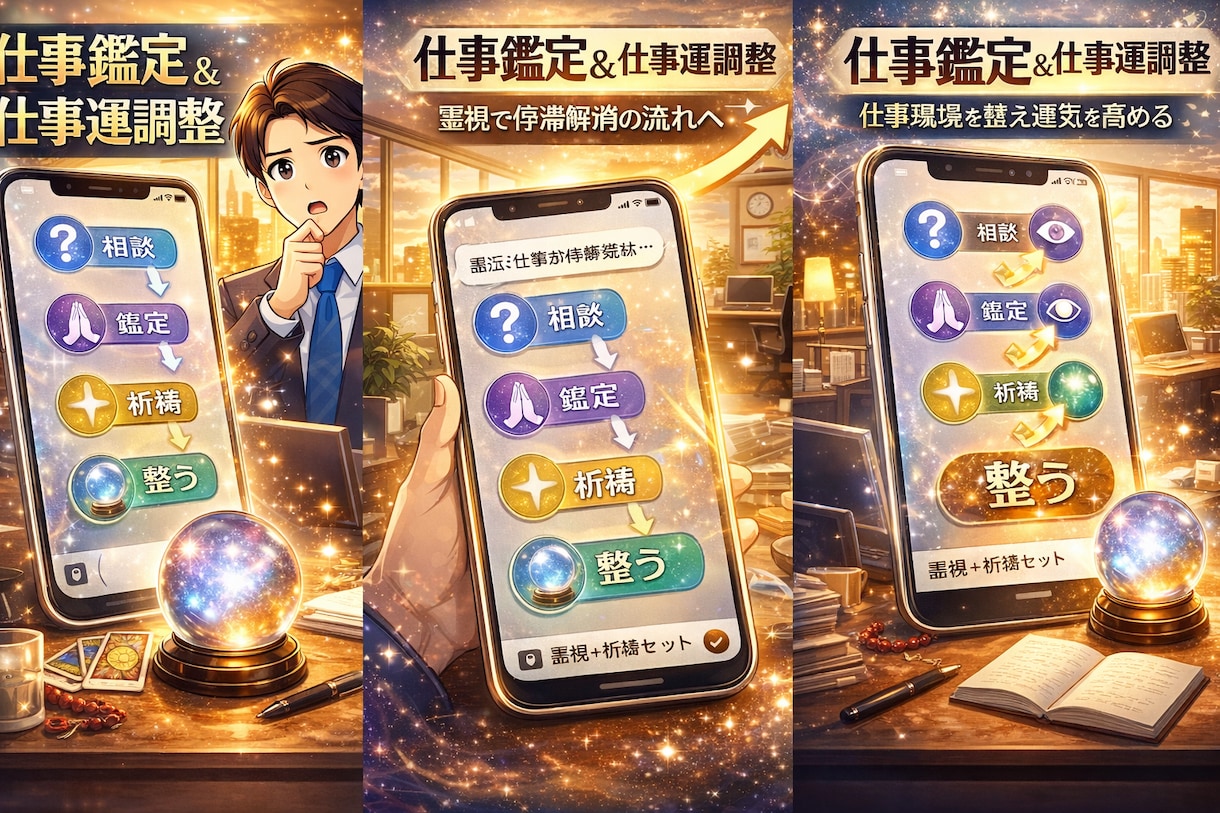 仕事鑑定＆仕事運向上、停滞の原因、流れを整えます 霊視で今の仕事の詰まりを特定し祈祷で動き出す追い風を入れます イメージ3
