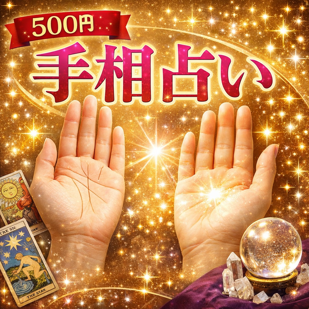 お試し500円✴︎手相から今の全体運を見ます あなたの運勢を手相で丁寧に鑑定します。 イメージ1
