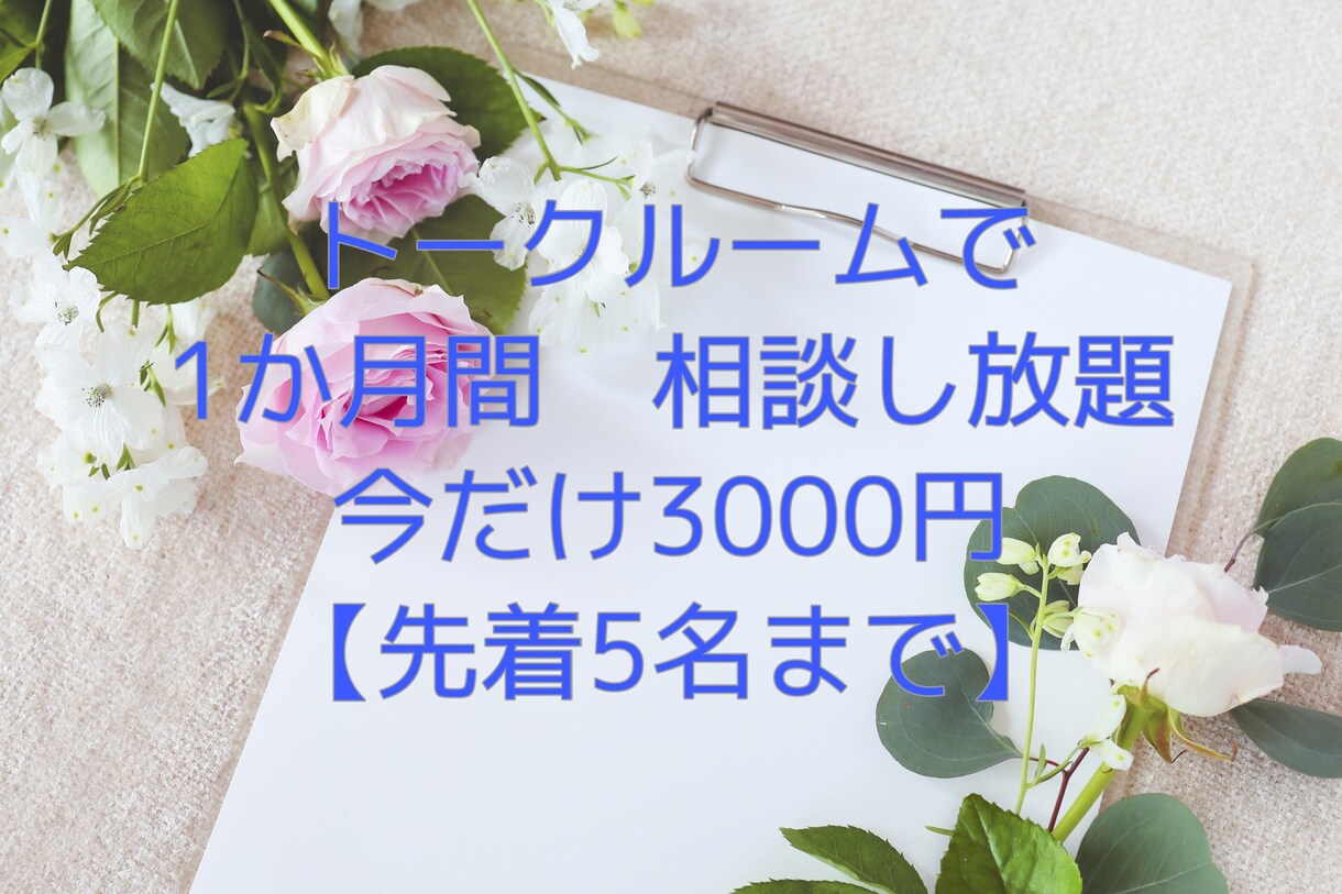 1ヶ月間メッセージにて不安やお悩みに寄り添います 今だけこの金額！人間関係や病気などご相談ください。 イメージ1