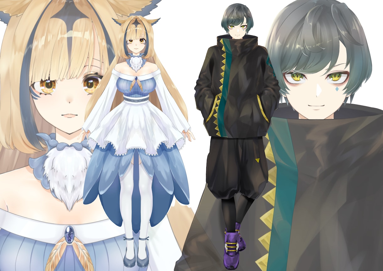 Live2D用パーツ分け一枚絵制作します 高可動域も対応可！細かいパーツ分けもお任せ下さい イメージ2