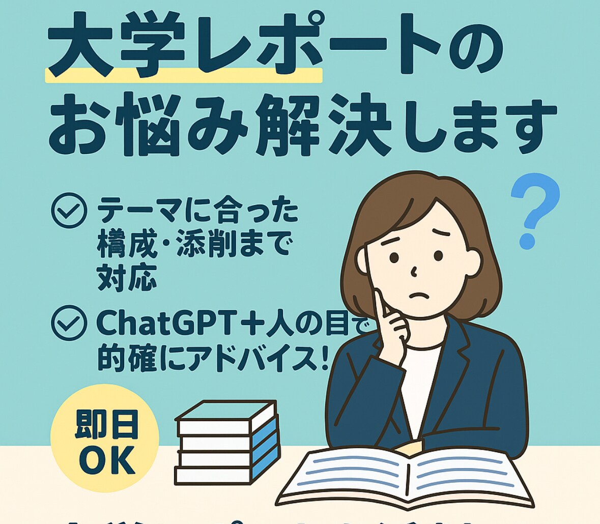大学レポートを添削＆構成アドバイスします ChatGPT＋人の目で的確にアドバイス！即日対応も可 イメージ1