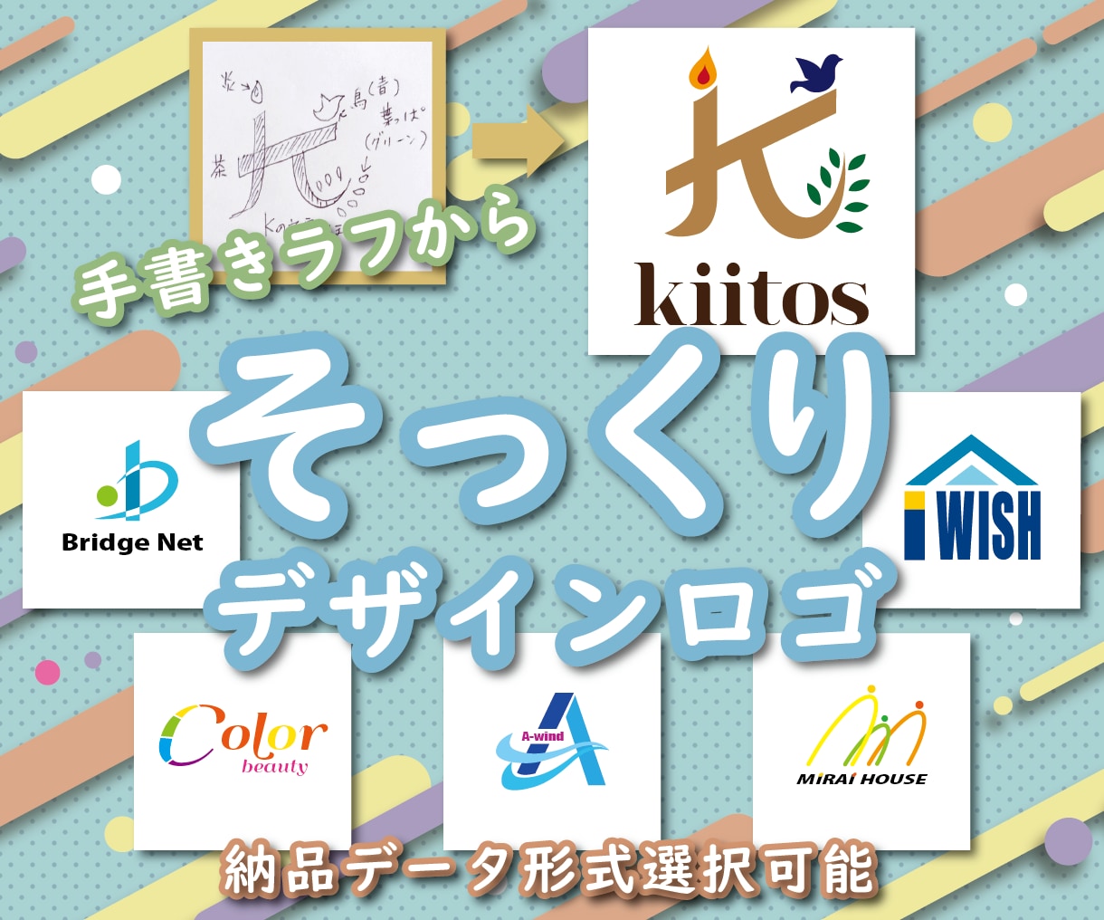 手書きラフから作成！そっくりデザインロゴ作成します 納品データ形式選択可能！貴方のイメージから正式なデータが完成 イメージ1