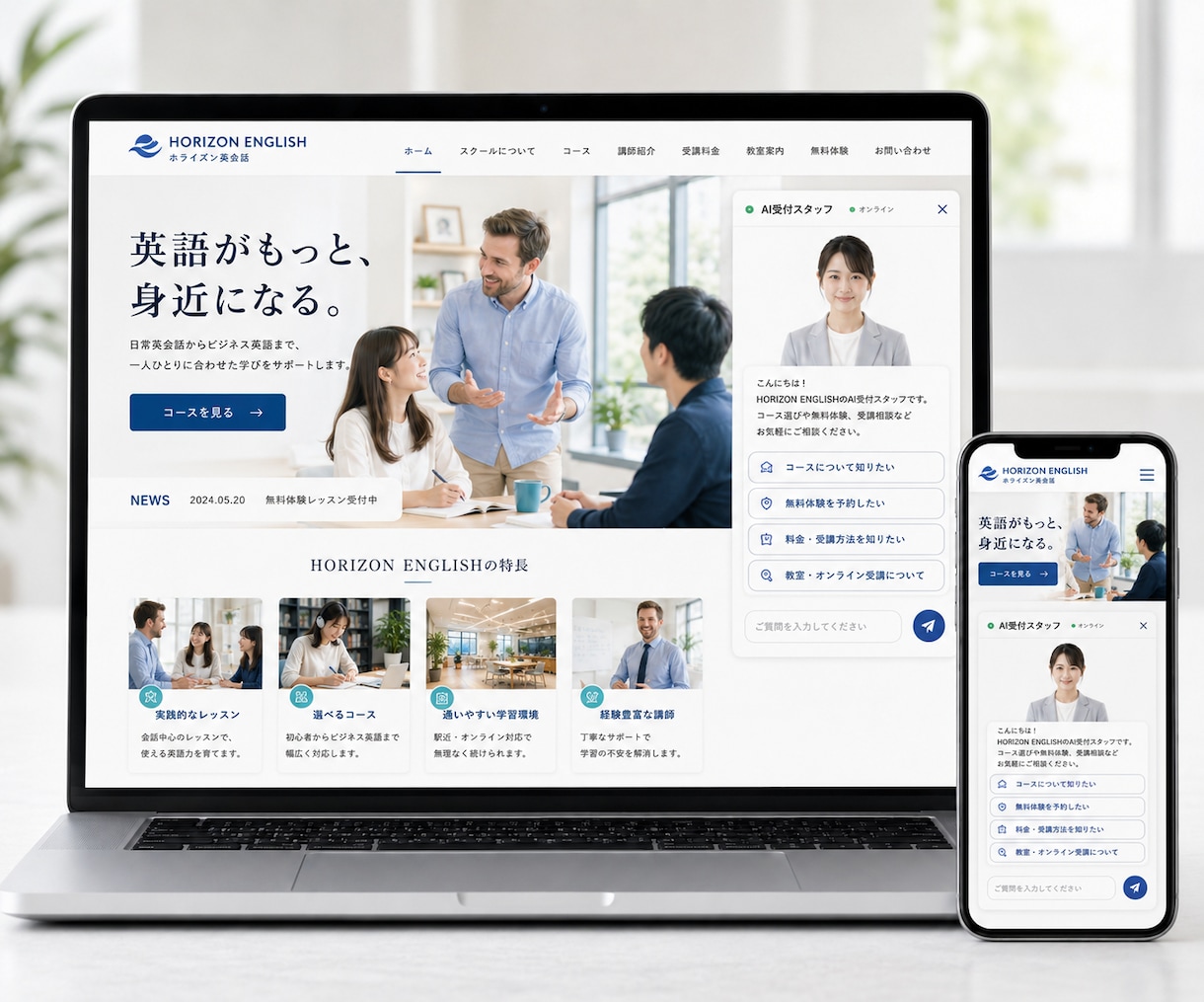 ホームページにAI受付スタッフを設置します WordPress対応。AIが接客・質問対応を自動化します。 イメージ4