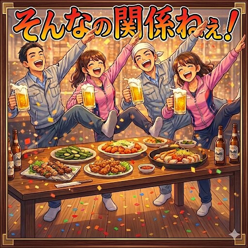 何も頑張ってないけどそんなの関係ねえ打ち上げします 街中華｜サボろう｜ワクワク｜理由なんか要らん｜ヤケクソ イメージ2