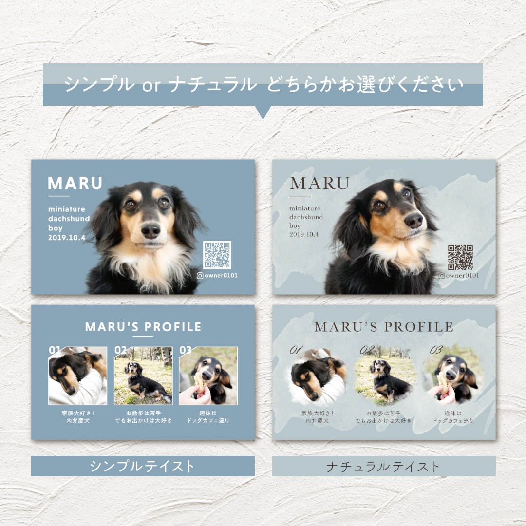 シンプルなうちの子・ペット名刺制作します セミオーダー！両面印刷・送料無料 イメージ3