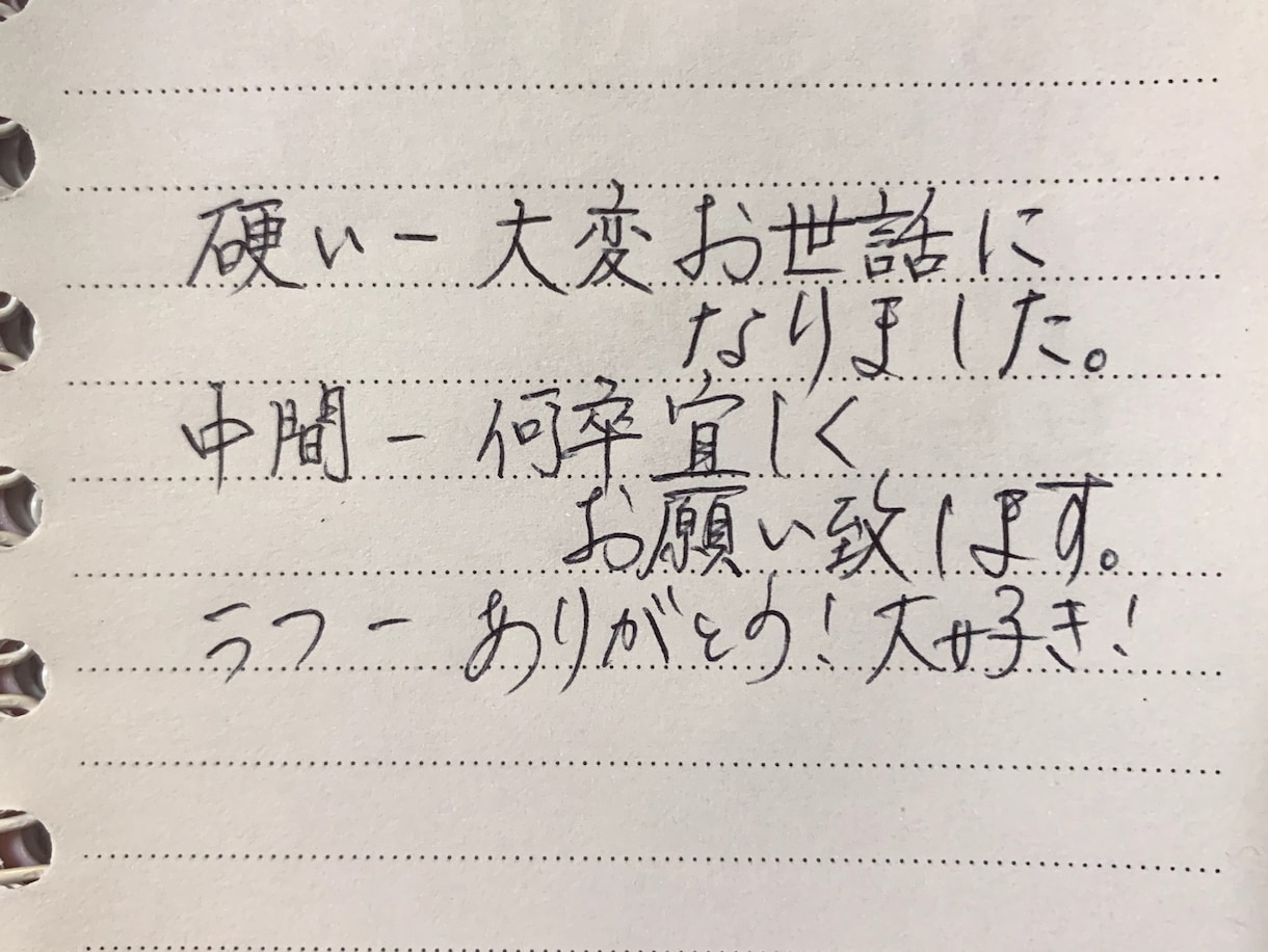 手書き代筆承ります 手書きであなたの気持ちを伝えましょう イメージ2
