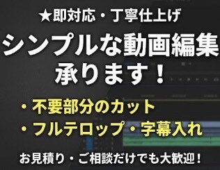 簡単な動画編集（カット、テロップ入れ）お受けします 簡単なカット、テロップ入れを求めてる方 イメージ1