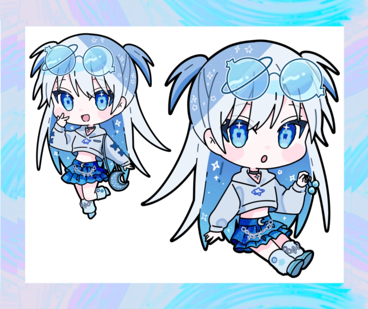 ポップで可愛い、グッズ映えなミニキャラ描きます ミニキャラを制作します！表情、ポーズ差分なども追加できます イメージ5